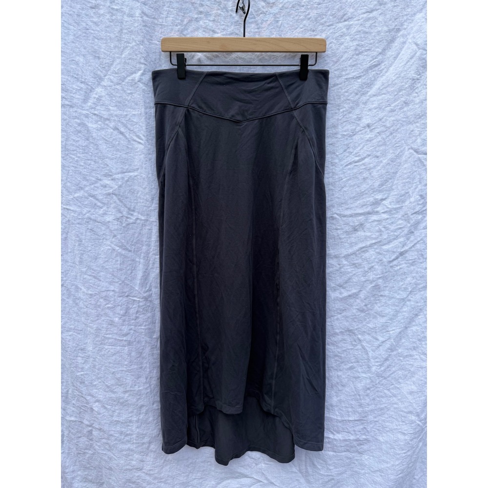 Athleta Midi Maxi Skirt Women Charcoal Gray High-Low Athletic Stretch Med um